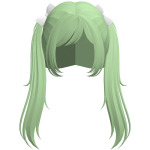 ♡ [FREE] green babydoll pigtails w/ pink bows