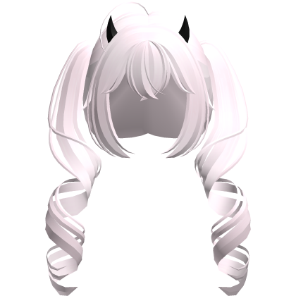 cute anime devil curly light pink pigtails Roblox item