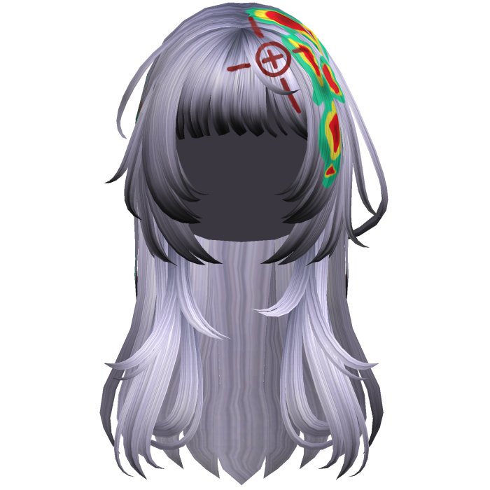 Light Blue Heatwave Crosshair Punk Flowy Girl Hair