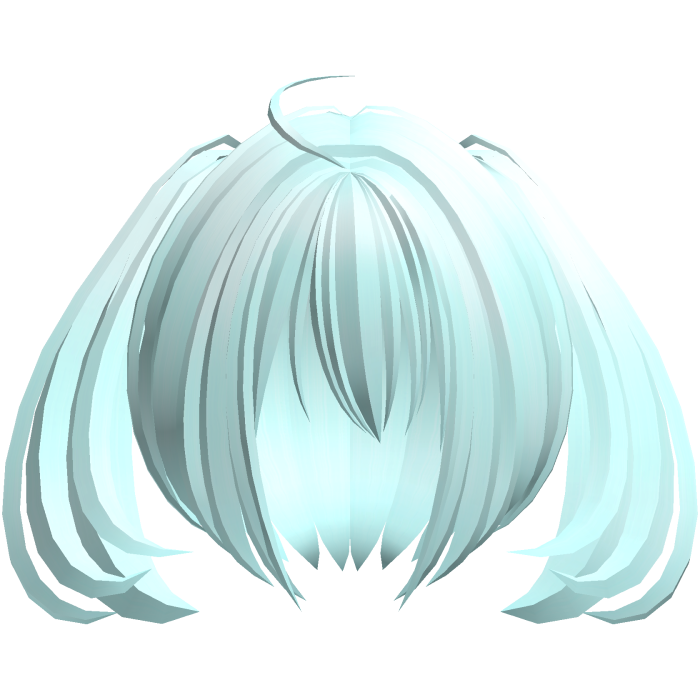 2000s moe short fluffy side ponytails teal