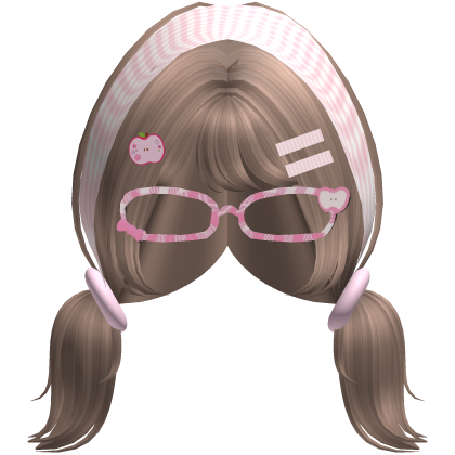 Igari Pigtails Hair w/ Glasses Milktea Roblox item