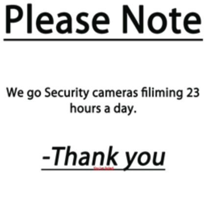 Funny security sign