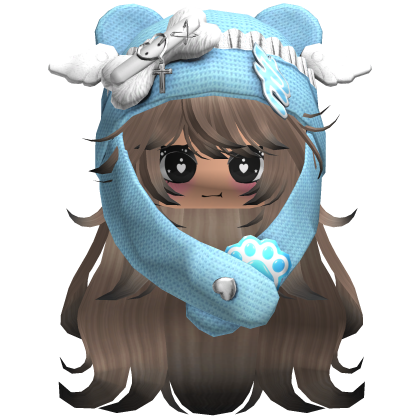Cute Long Black and brown hair Cap Cat Y2k