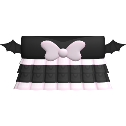 ୨୧ Cutesy Spooky Ruffled Bat Dress W Pink Bow  Roblox item