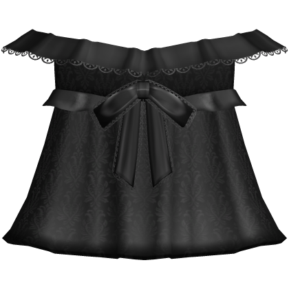 gothic lace patterned off shoulder bow dress black