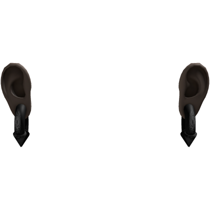 さ 00g black spike earrings + ears / brown Roblox item