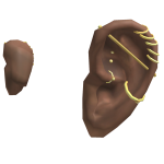 Gold Alt Piercings: Brown Ears