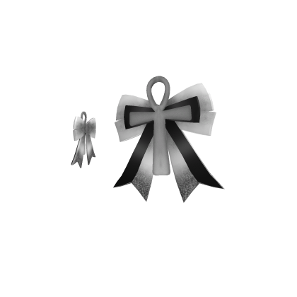 ♱ - Black And White Ankh Bow Hair Clips Roblox item
