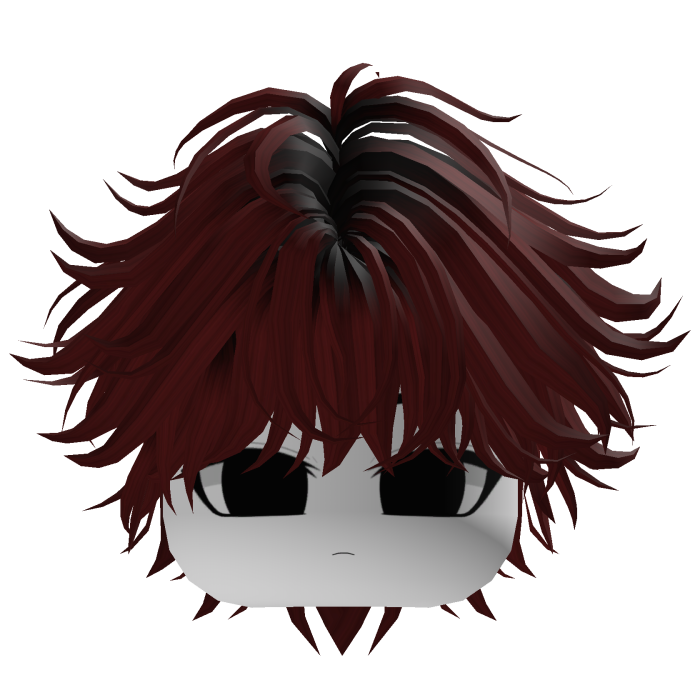 red anime messy layered hair