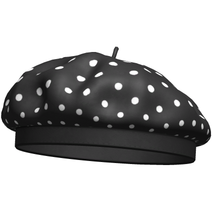 Cute Elegant Polka Dot Beret (Black & White) Roblox item