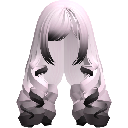 (remake) cute dolly long curls ombre pink black Roblox item
