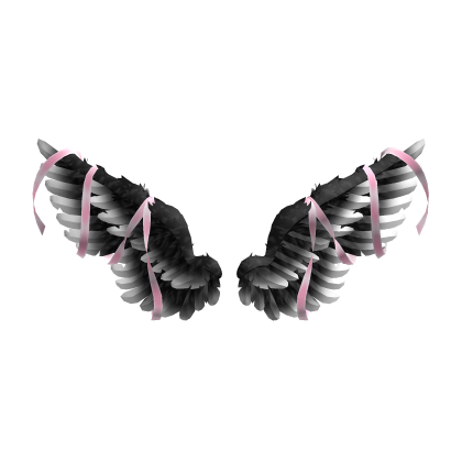 Ribboned Wings Black white Pink Roblox item