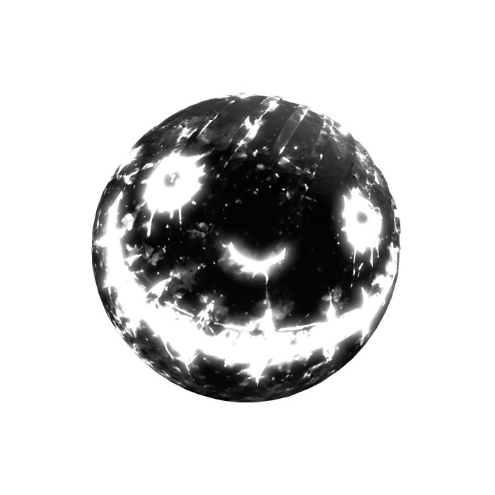 Emissive Glowing White Black Halloween Killer Head