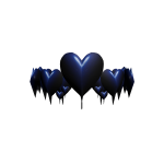 Melted Blue Metal Heart Crown