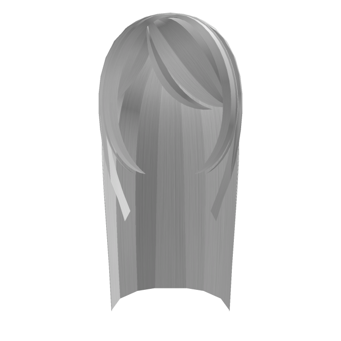 Long Hair with Bangs - white