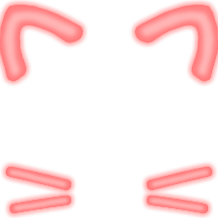 [EMISSIVE] Glowing Red Cute Cat Ear Face Filter