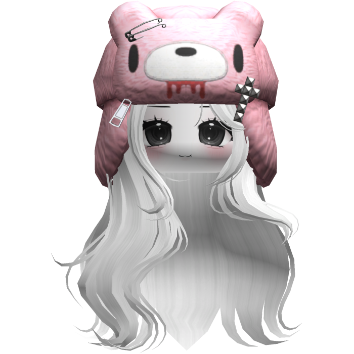 Fuzzy Bear Ushanka Flowy Long Hair (White)