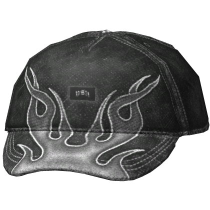BACKWARDS GREY FLAME PATTERNED CAP Roblox item