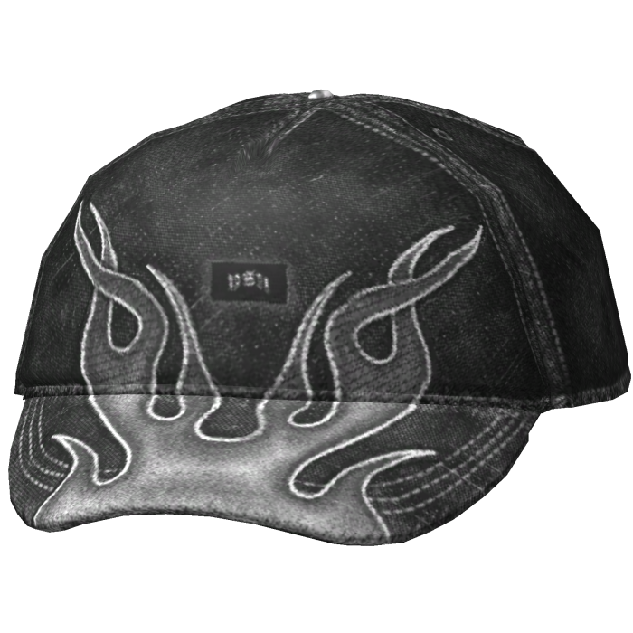 BACKWARDS GREY FLAME PATTERNED CAP
