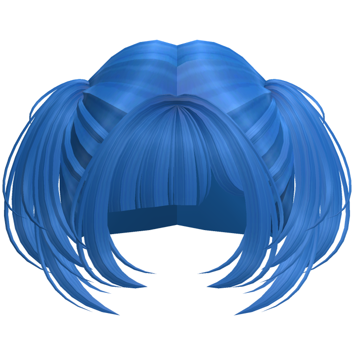 Cute Short Small Kawaii Side Pigtails (Blue)