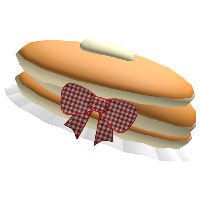 cute stack of pancake hat red plaided bow