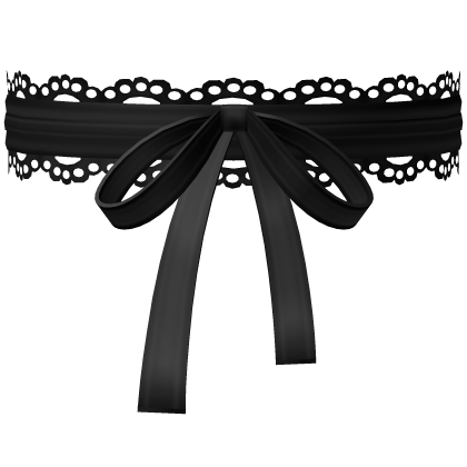 cutesy ruffled doll lace bow choker in black