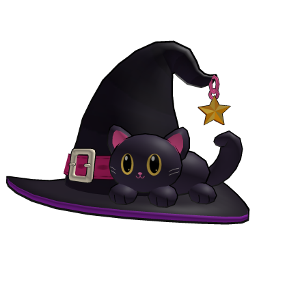 Cute Black Kitty Witch CARTOON Hat