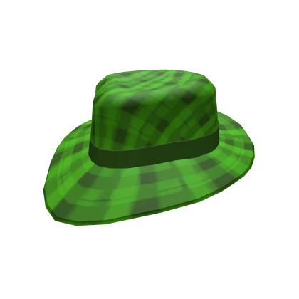 Green plaid fedora hat hotsell