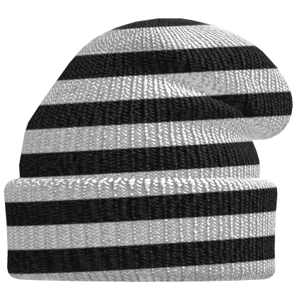 slouchy beanie black white striped Roblox item