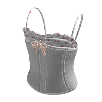Corset Top with Bow (White)