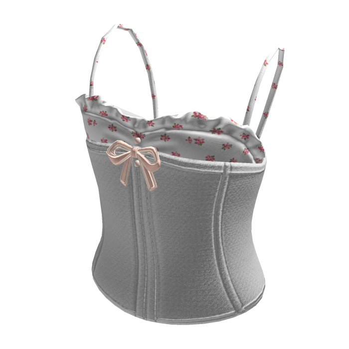 Corset Top with Bow (White)