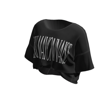 oversized tucked-in black shirt graphic