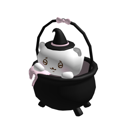 𖹭 : kawaii spooky pink chiikawa witch cauldron