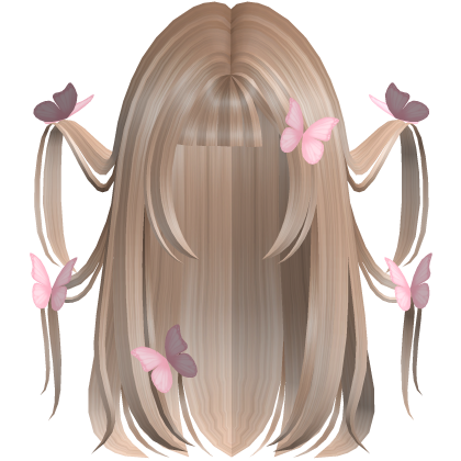 blonde fairytale windy pink butterflies dream hair Roblox item