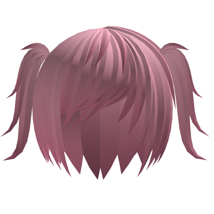 <҂3 messy razor side bangs with pigtails [pink] 