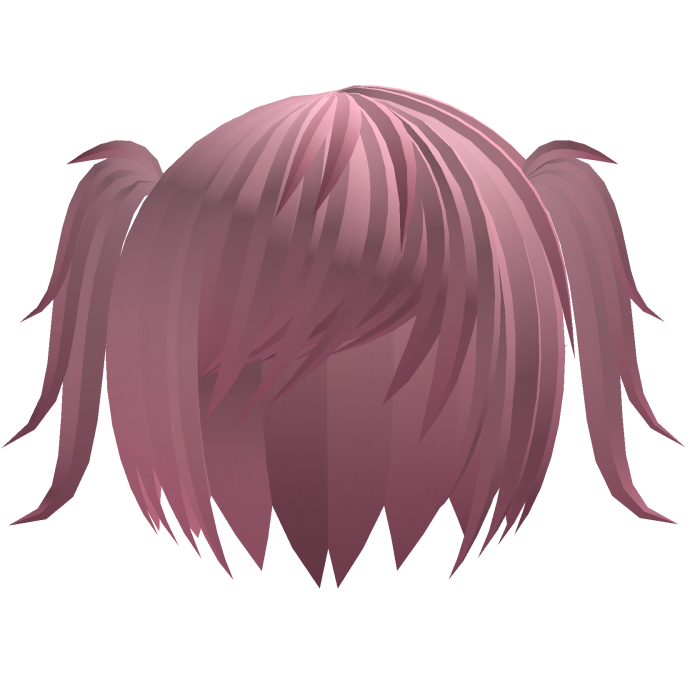 <҂3 messy razor side bangs with pigtails [pink] 