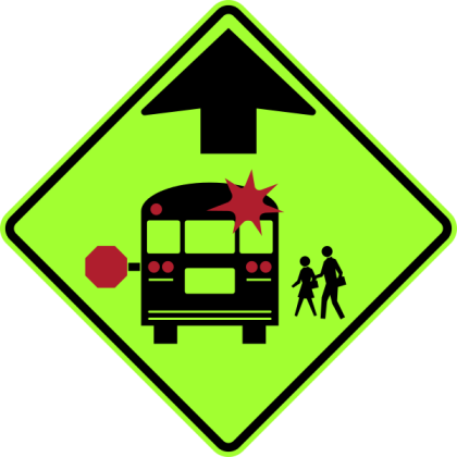 School Bus Stop Ahead Sign (New) Roblox decal