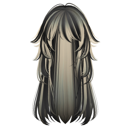 long fluffy anime hair with tufts (blonde & black)