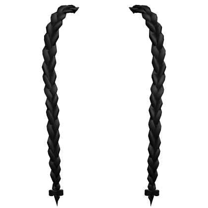 ♡ : black extension pigtail braids (ADD-ON) Roblox item