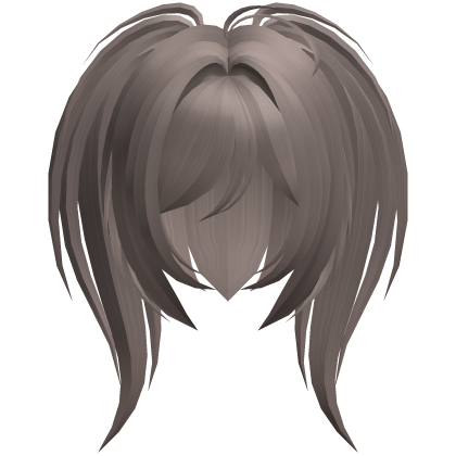 moe emo high messy side ponytails ash brown
