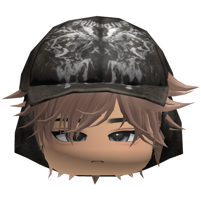 Emo Anime Spikey Boy Hair w/ Brown Hat (Milktea)