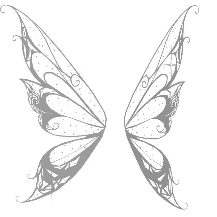 Glowing Emissive Fantasy Butterfly White Wings