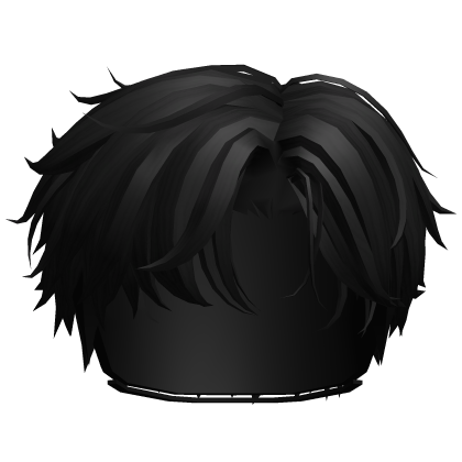 Black Side Parted Messy Hair
