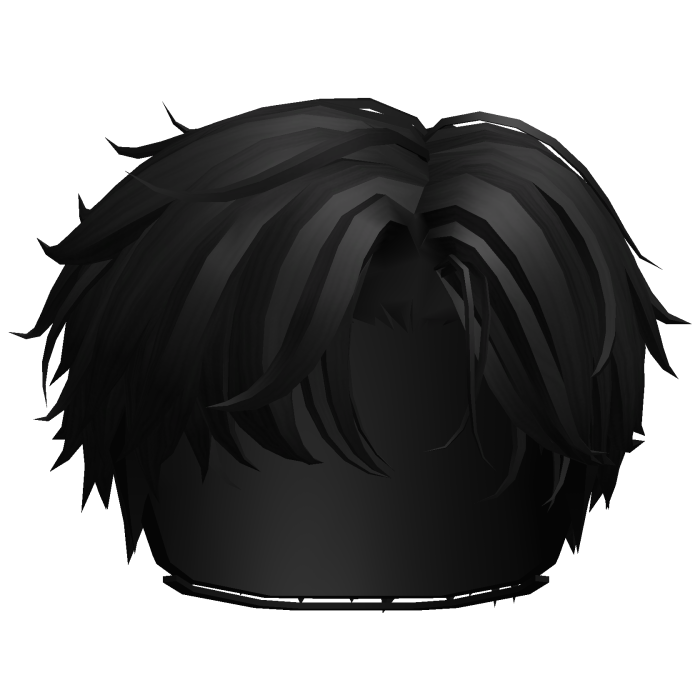 Black Side Parted Messy Hair