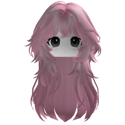 Pink Goth Straight Hair w/ Cute Girl Face Emo Y2k Roblox item