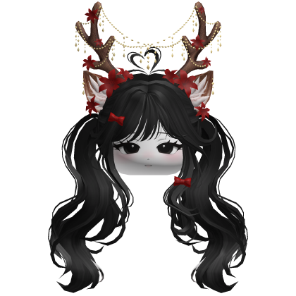 Ethereal Christmas Fairy Fawn Pigtails w/ Antlers
