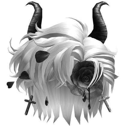 HALLOWEEN GOTH VAMPIRE ROSE CROSS WHITE HAIR