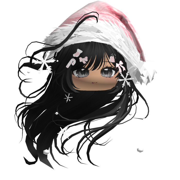 Windy Anime Hair w/Santa Hat (Black)