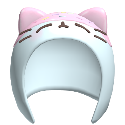୨୧ : cute sprinkle kitty icing hood ♡ blue Roblox item
