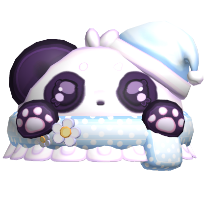 Cute Kawaii Blue Christmas Santa Panda Hat  Roblox item
